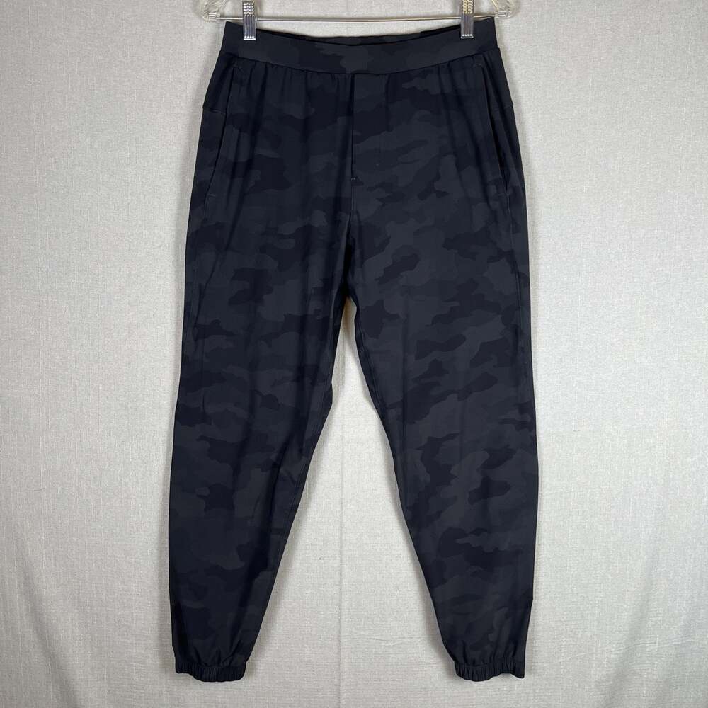 Lululemon Surge Jogger Camo Black Gray Mens Size Medium LM5AH7S Zip Ankle